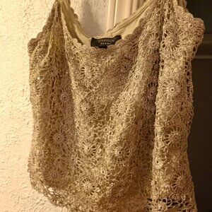 Carmen Marc valve gold/nude beaded camisole